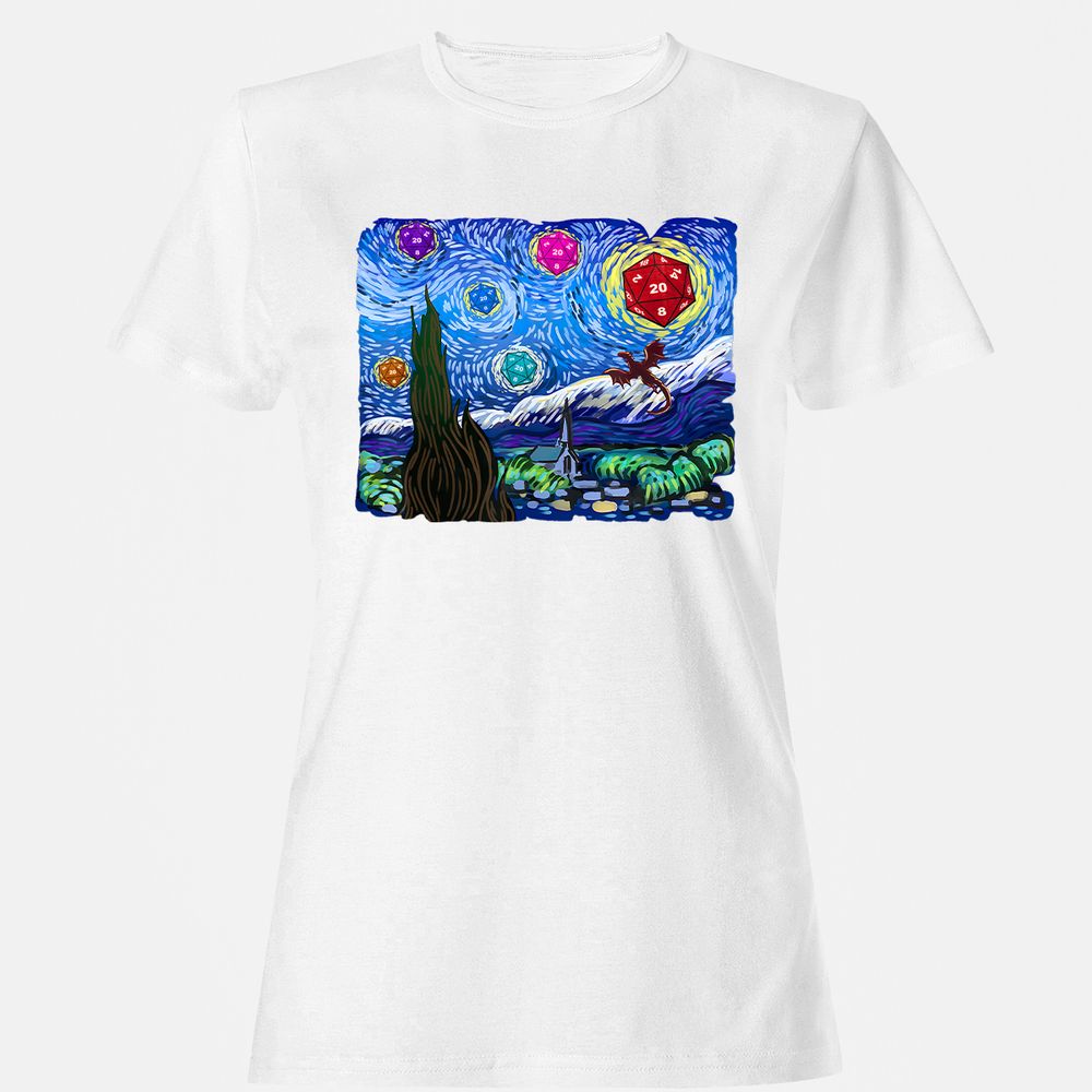 Dragon Starry Night Women's T-Shirt - White - 16