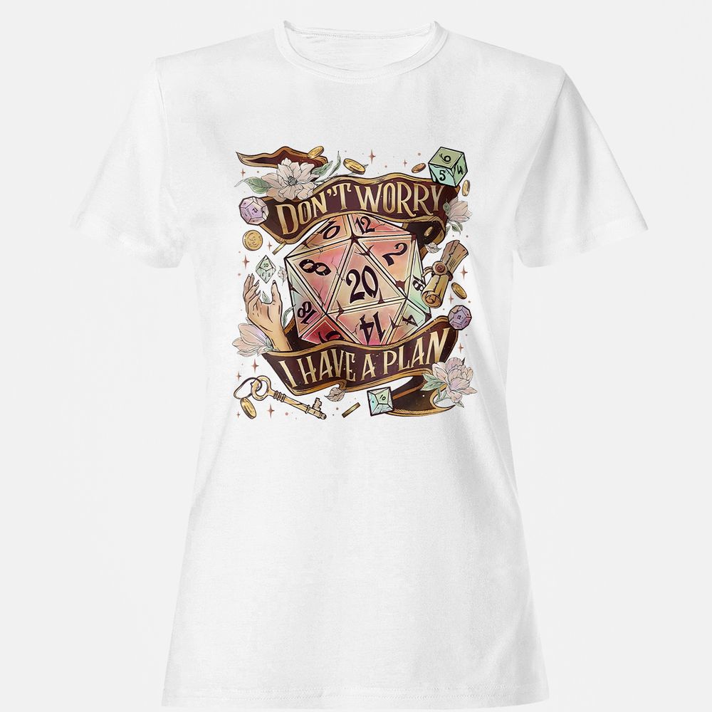 Floral Don't Worry I Have A Plan Women's T-Shirt - White - 16