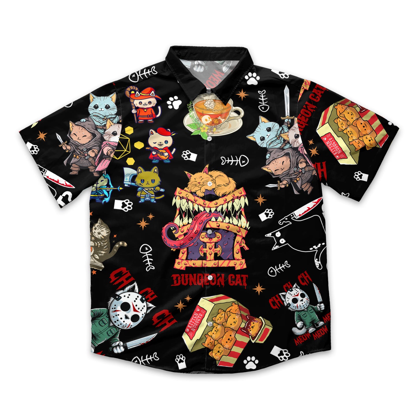 Dungeon Cats Chaos Button Down Shirt