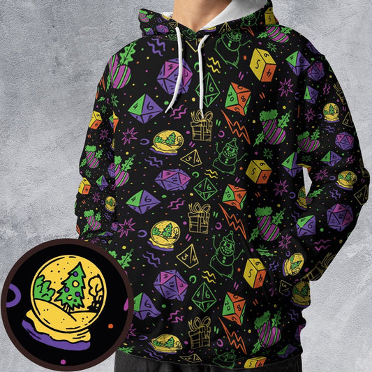 Christmas Role Playing Dice All-over Print Hoodie -  - 1