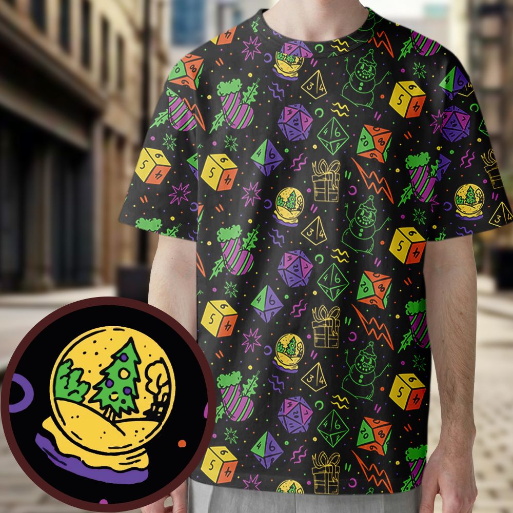 Christmas Role Playing Dice All-Over Print Unisex T-Shirt -  - 1