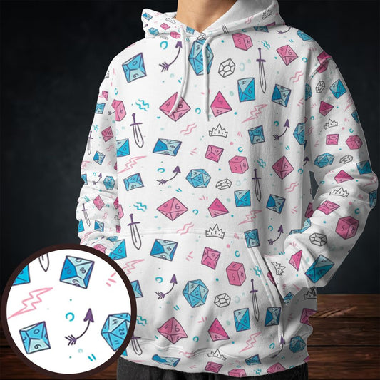 DnD Dice Pattern Cute All-over Print Hoodie -  - 1