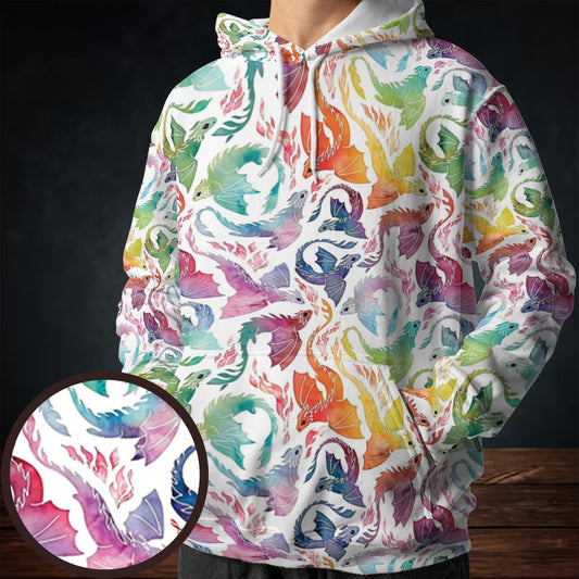 Dragon fire rainbow All-over Print Hoodie -  - 1