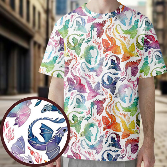 Dragon fire rainbow All-Over Print Unisex T-Shirt -  - 1
