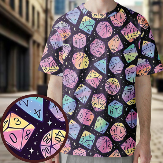Magic Dice Dark Rainbow All-Over Print Unisex T-Shirt