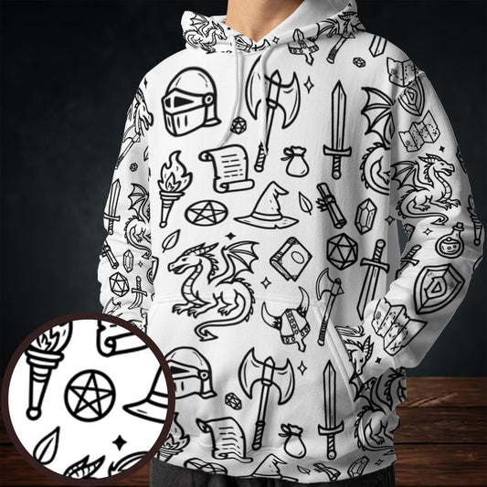 Fantasy Dragon Seamless Pattern All-over Print Hoodie -  - 1