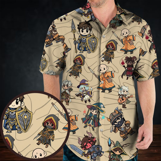 Chibi DnD Party – All Classes Hawaiian Shirt -  - 1