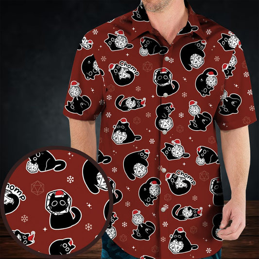 Christmas Black Cat Dice Hawaiian Shirt -  - 1