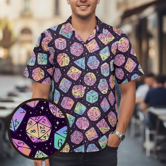 Magic Dice Dark Rainbow Button Down Shirt