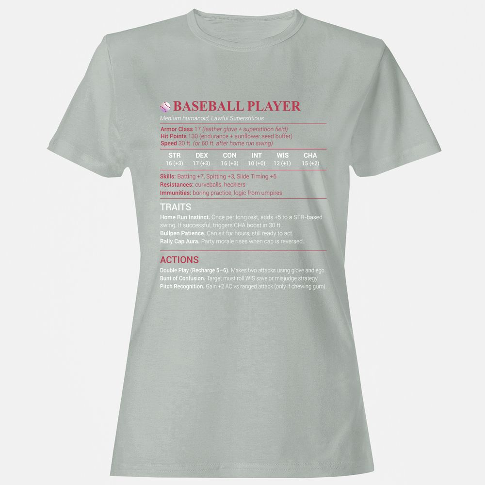 Baseball Player Women's T-Shirt - Ash - 2