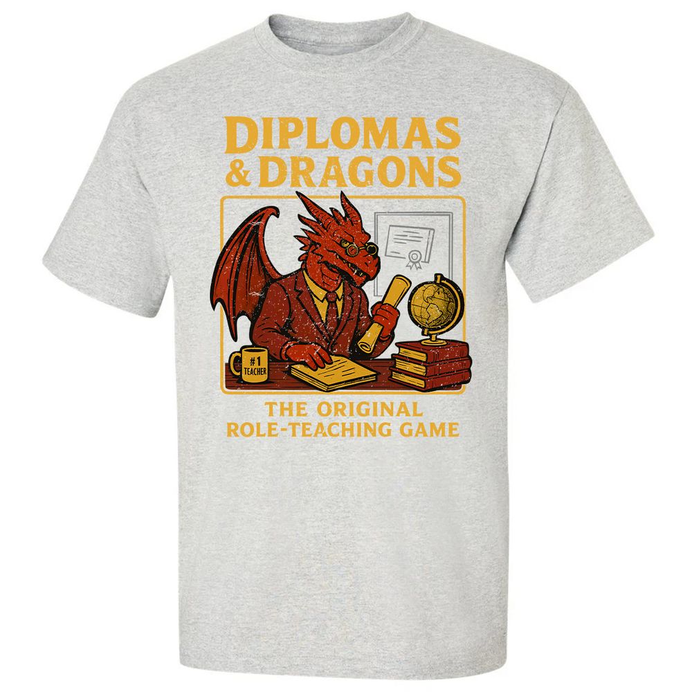 Diplomas & Dragons Classic Unisex T-Shirt - Ash - 2