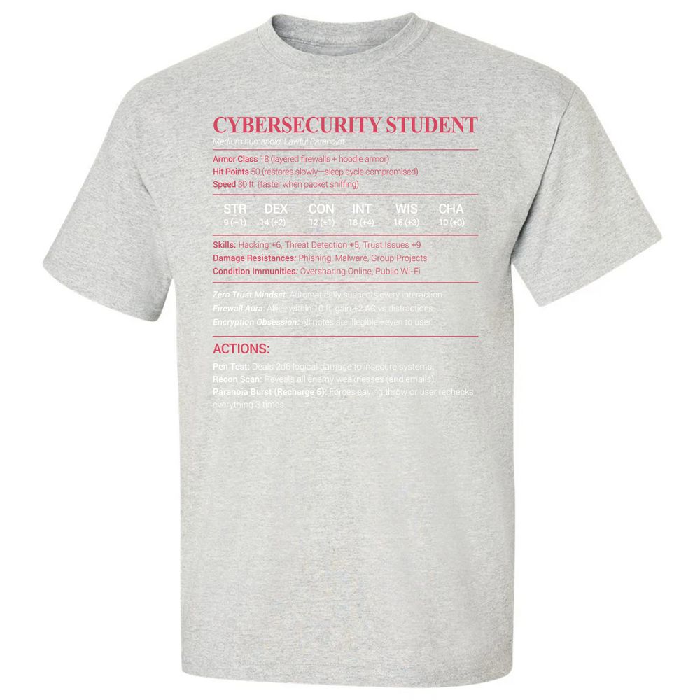 Cybersecurity Student Classic Unisex T-Shirt - Ash - 2