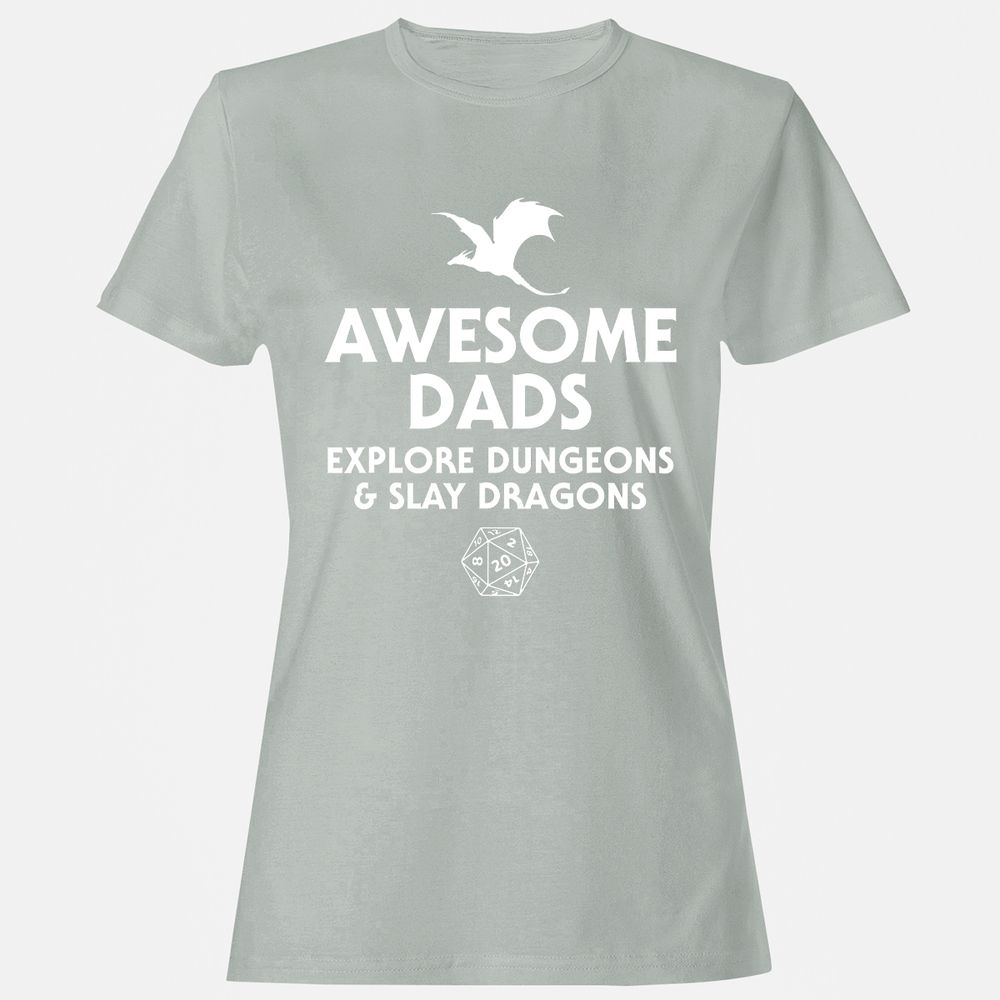 Awesome Dads Slay Dragons Women's T-Shirt - Ash - 2