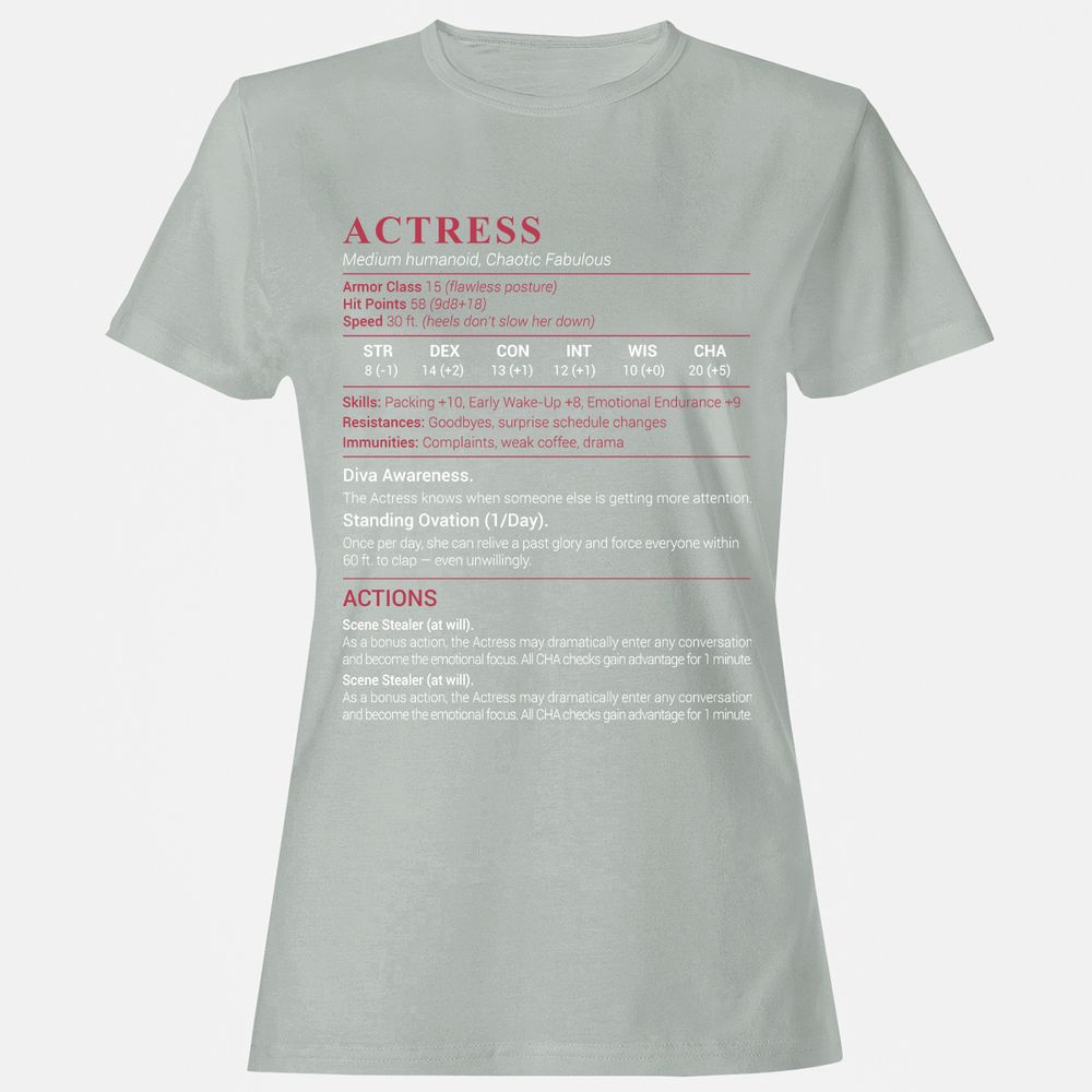Actress Stats Women's T-Shirt - Ash - 2