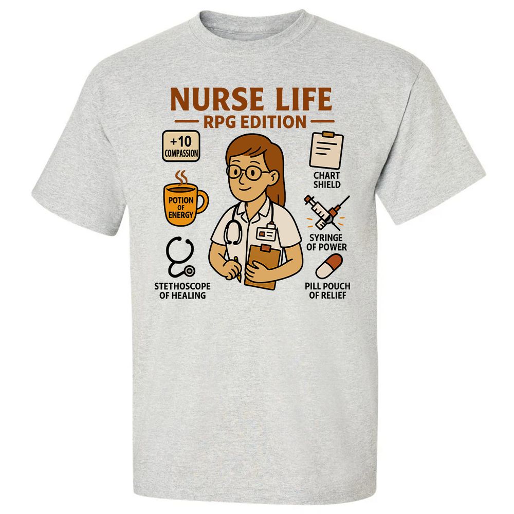 Nurse Life RPG Edition Classic Unisex T-Shirt - Ash - 2