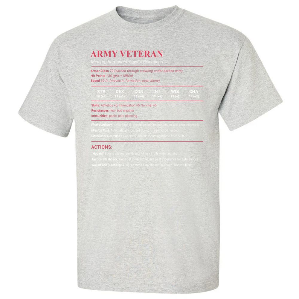 Army Veteran Classic Unisex T-Shirt - Ash - 2