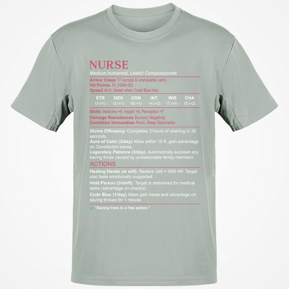 Nurse Stats 3 Classic Unisex T-Shirt - Ash - 2