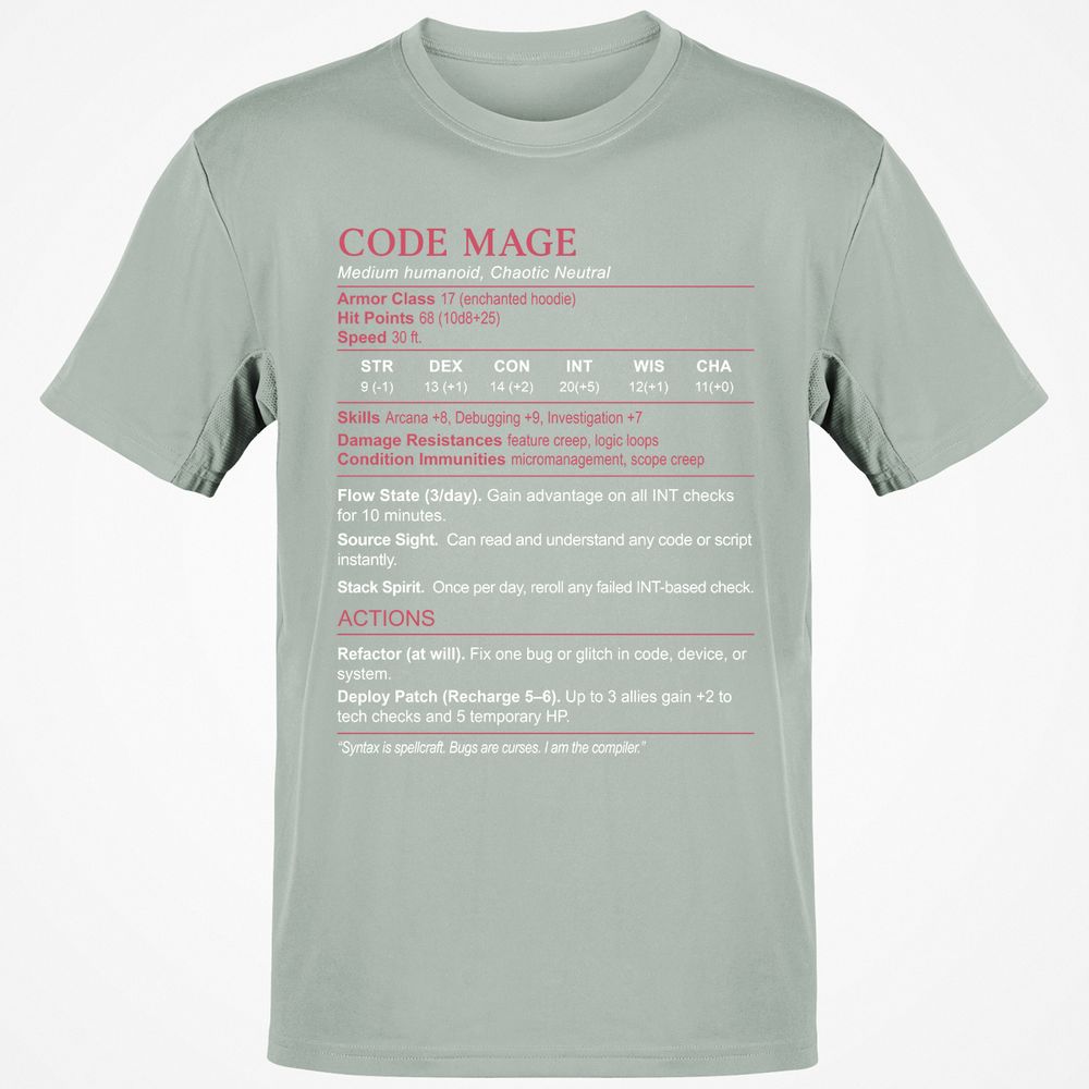 Code Mage Stats Classic Unisex T-Shirt - Ash - 2