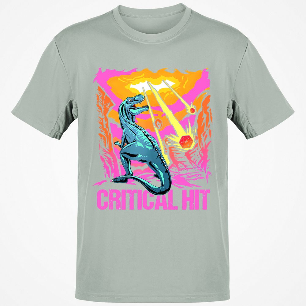 Dinosaur Critical Hit Classic Unisex T-Shirt - Ash - 2