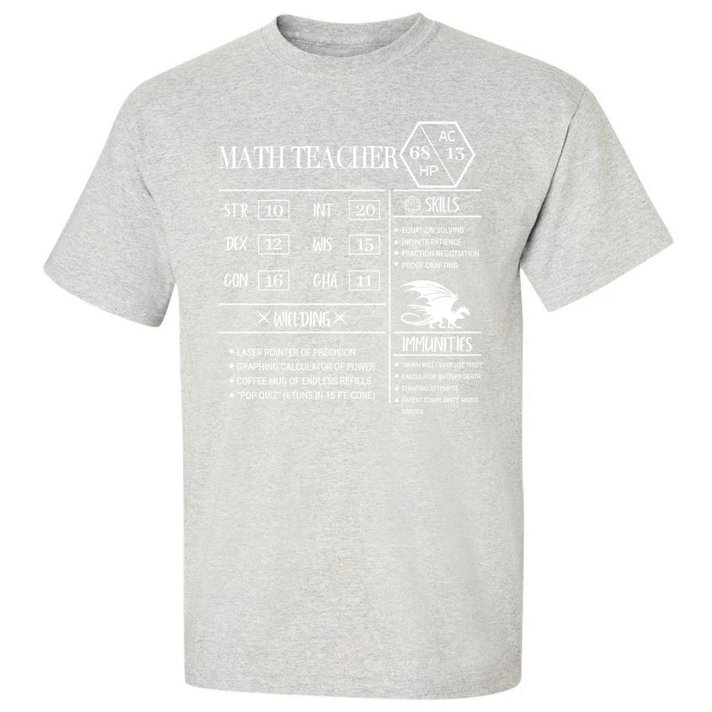 Math Teacher New Classic Unisex T-Shirt - Ash - 2
