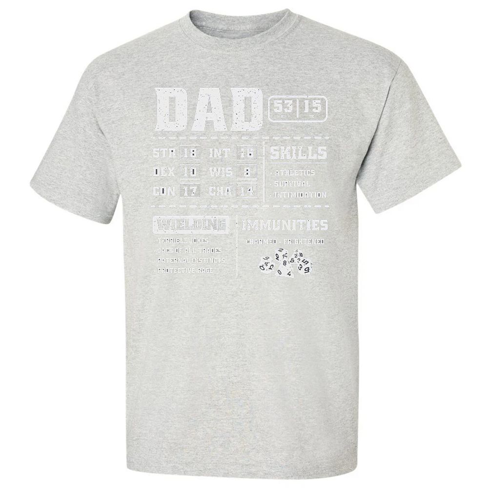 Dad Stat Block 2 Classic Unisex T-Shirt - Ash - 2