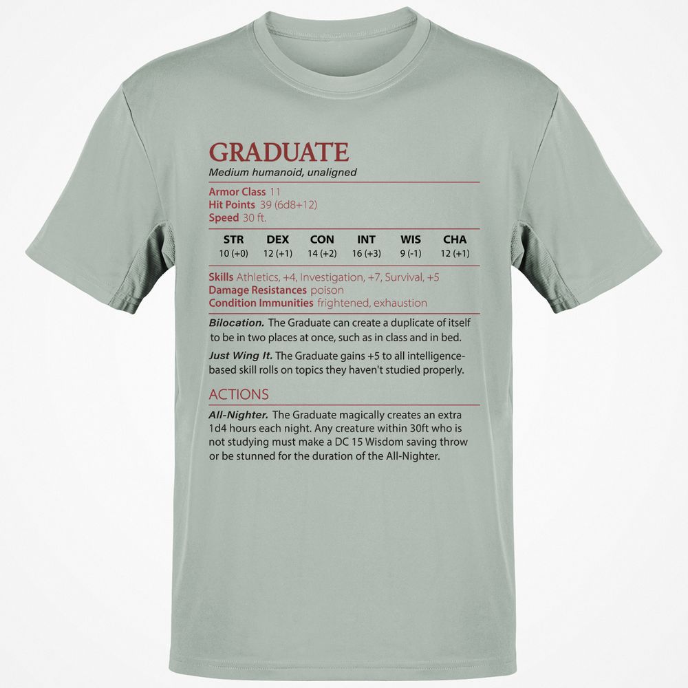 Graduate Stats Classic Unisex T-Shirt - Ash - 2