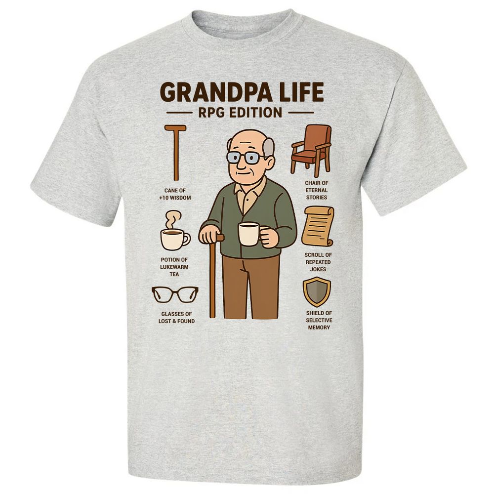 Grandpa Life RPG Edition Classic Unisex T-Shirt - Ash - 2