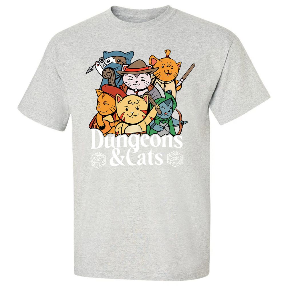 Dungeons & Cats Classic Unisex T-Shirt - Ash - 2