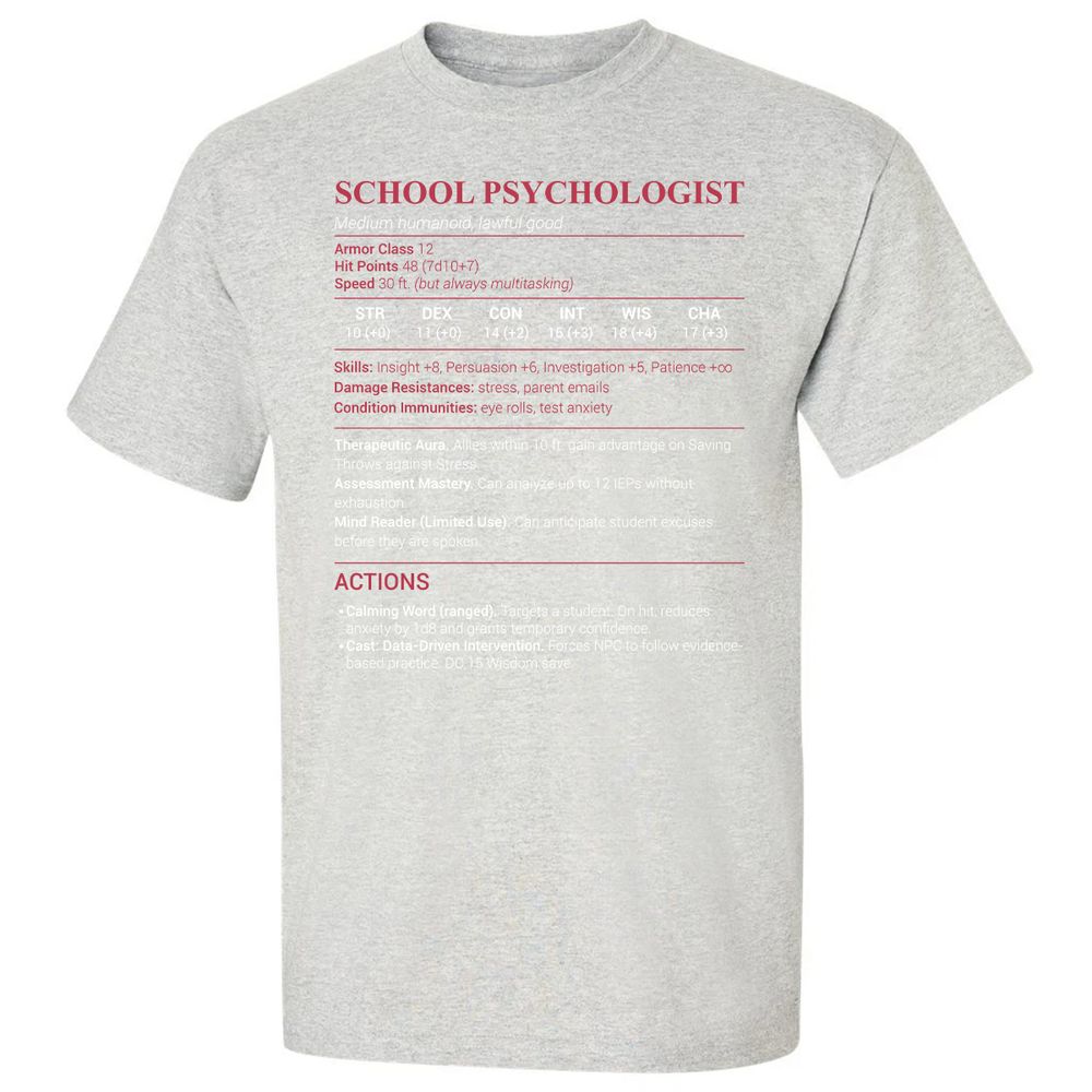 School Psychologist Classic Unisex T-Shirt - Ash - 2