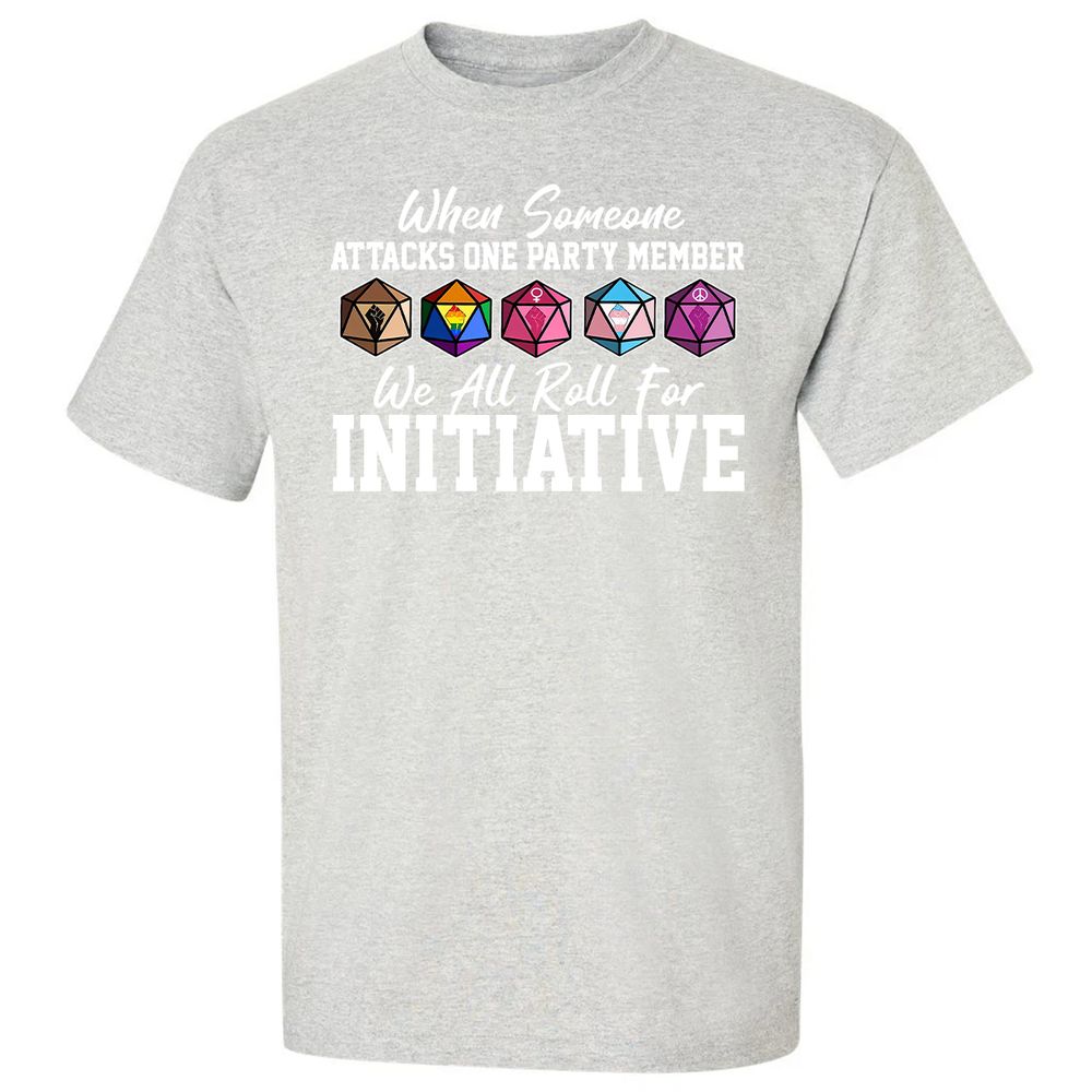 LGBT Roll For Initiative Classic Unisex T-Shirt - Ash - 2