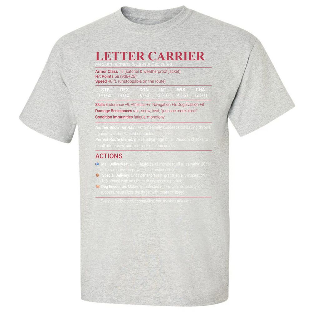 Letter Carrier Classic Unisex T-Shirt - Ash - 2
