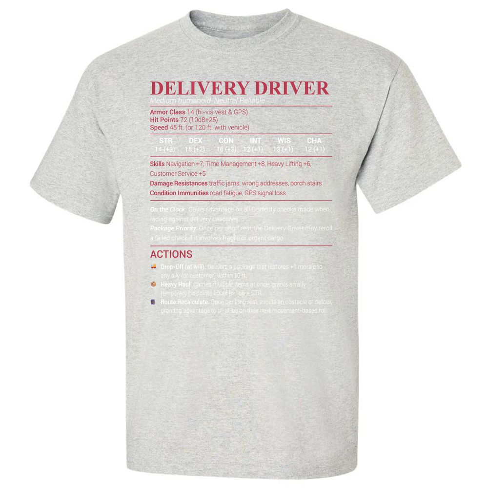 Delivery Driver Classic Unisex T-Shirt - Ash - 2