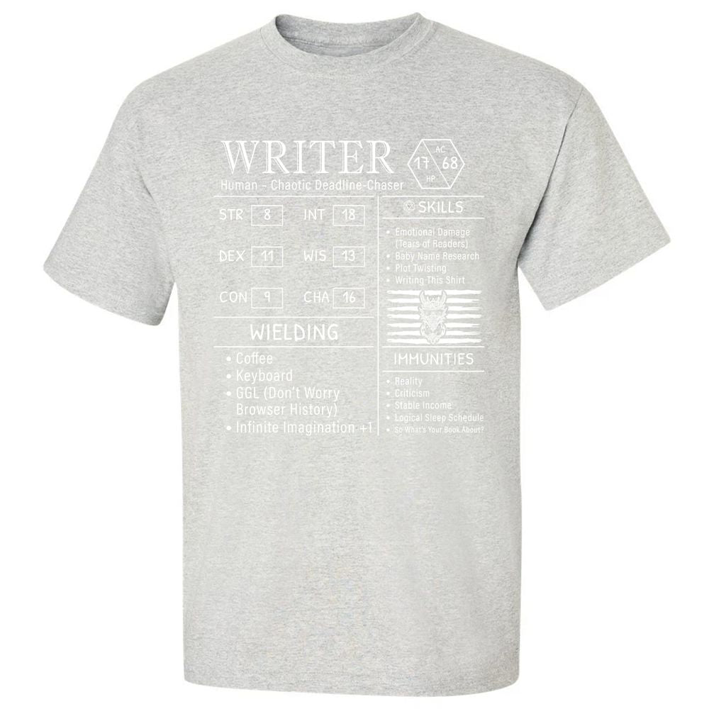 Writer Stats New Classic Unisex T-Shirt - Ash - 2