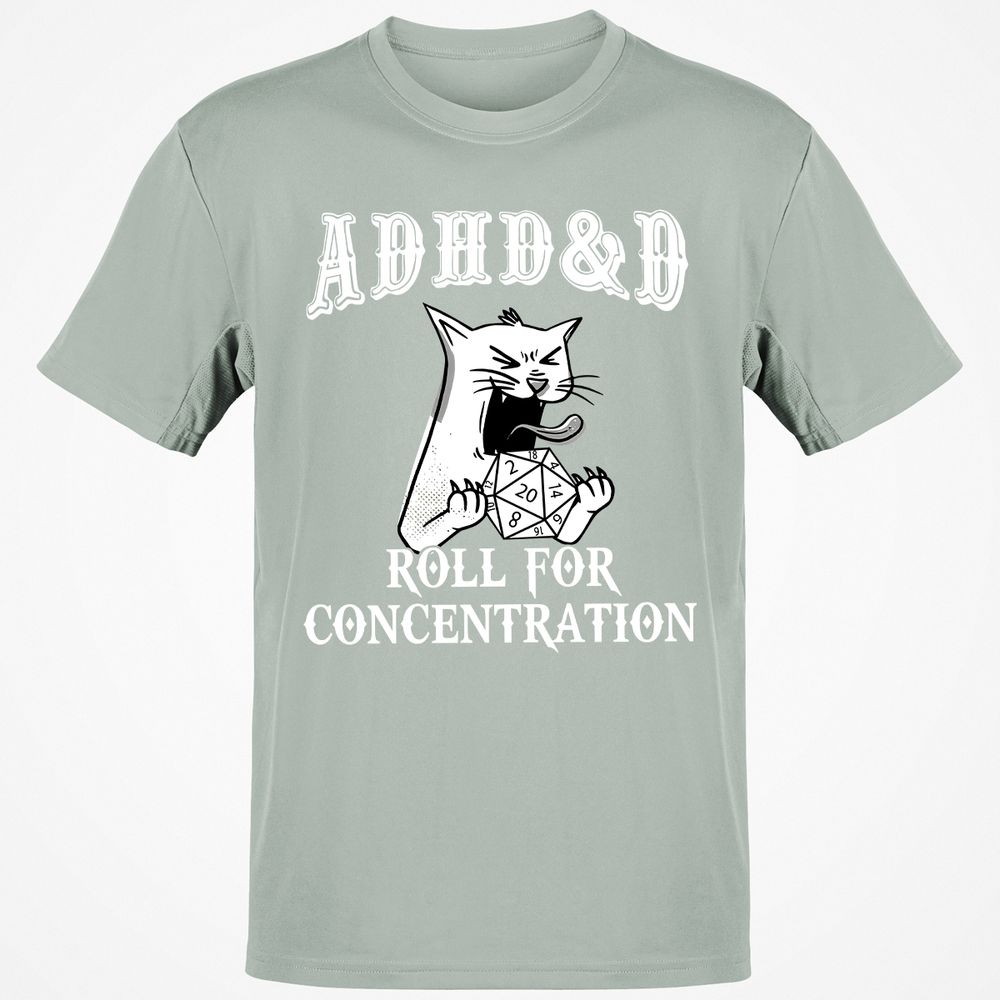 Cat ADHD&D Roll For Concentration Classic Unisex T-Shirt - Ash - 2