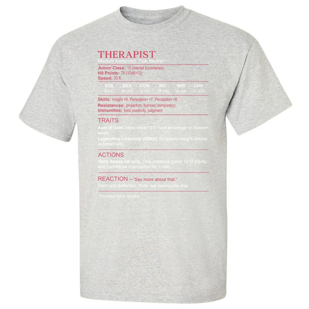Therapist Stats Classic Unisex T-Shirt - Ash - 2