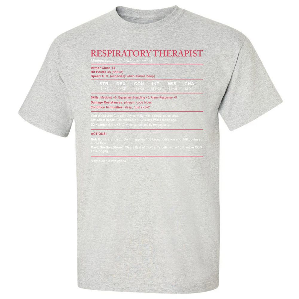 Respiratory Therapist Classic Unisex T-Shirt - Ash - 2
