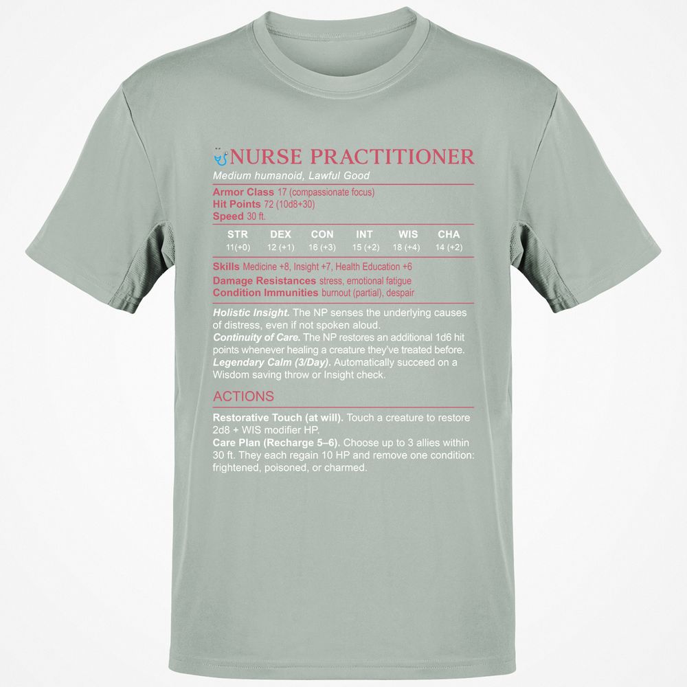 Nurse Practitioner Stats Classic Unisex T-Shirt - Ash - 2
