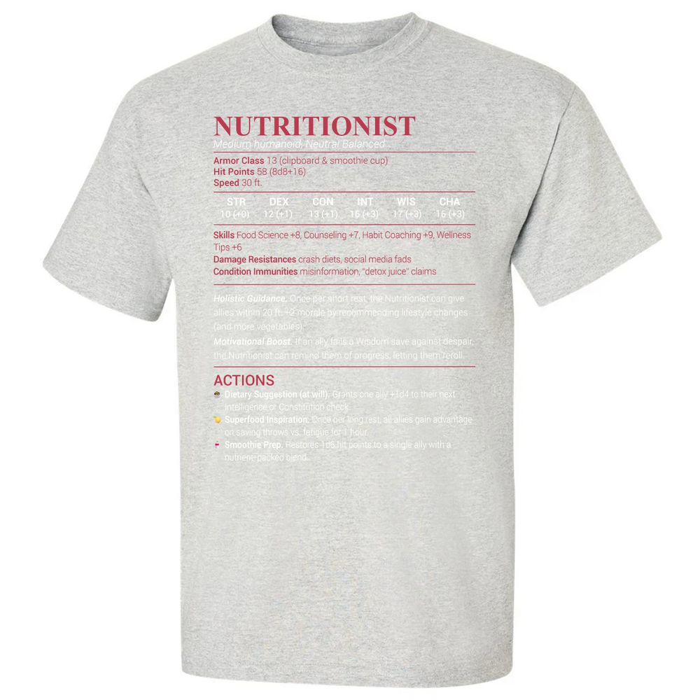 Nutritionist Classic Unisex T-Shirt - Ash - 2