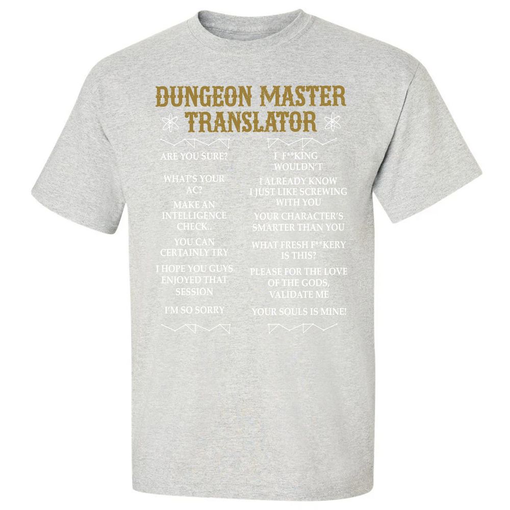 Dungeon Master Translator Classic Unisex T-Shirt - Ash - 2