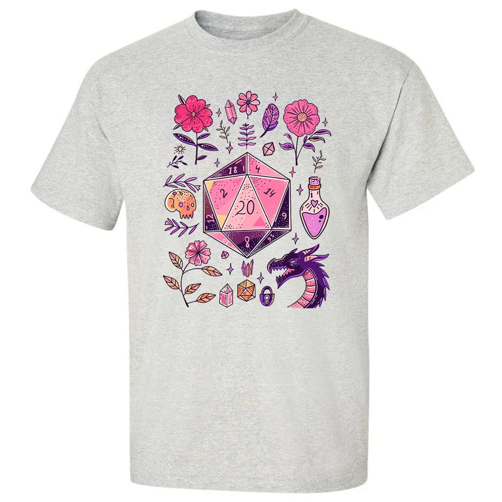 Mystic D20 Floral Dice Art - Ash - 2
