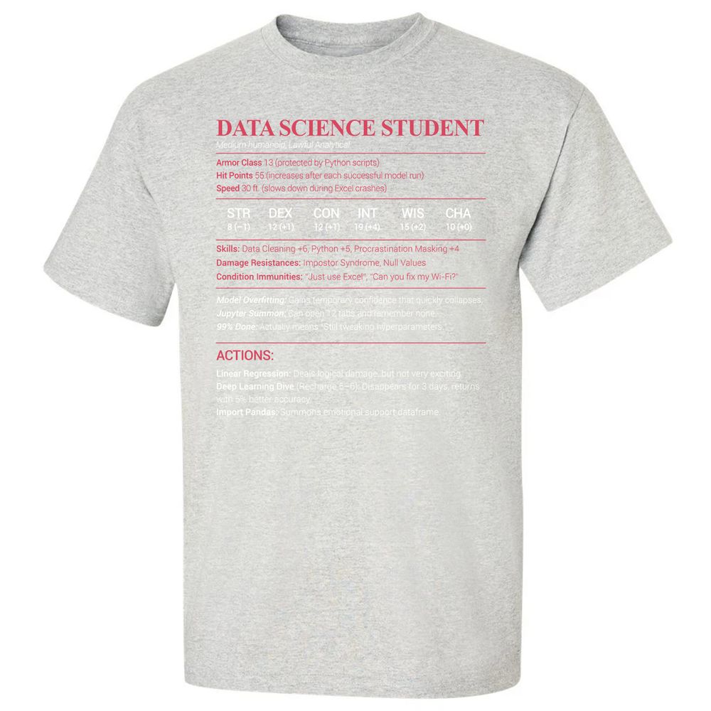 Data Science Student Classic Unisex T-Shirt - Ash - 2
