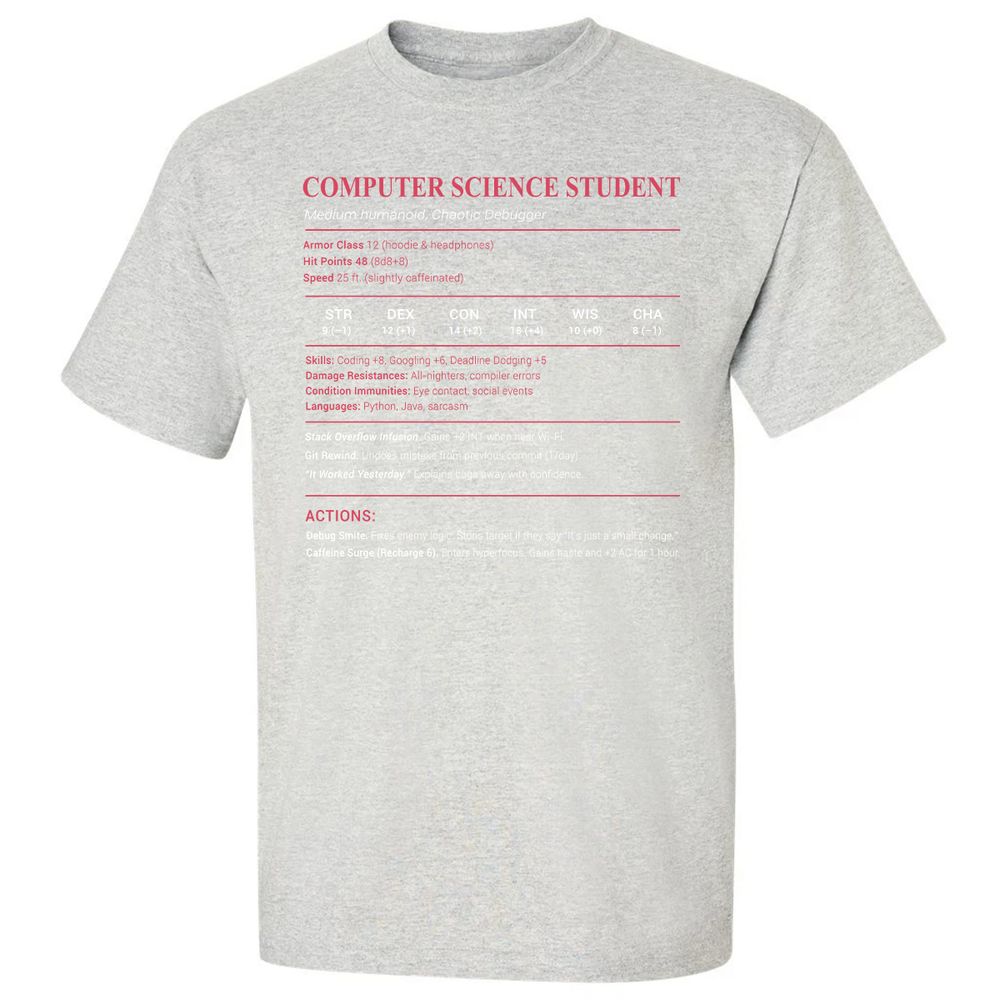 Computer Science Student Classic Unisex T-Shirt - Ash - 2