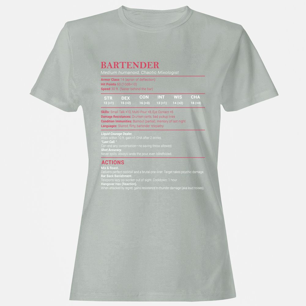 Bartender Stats Women's T-Shirt - Ash - 2