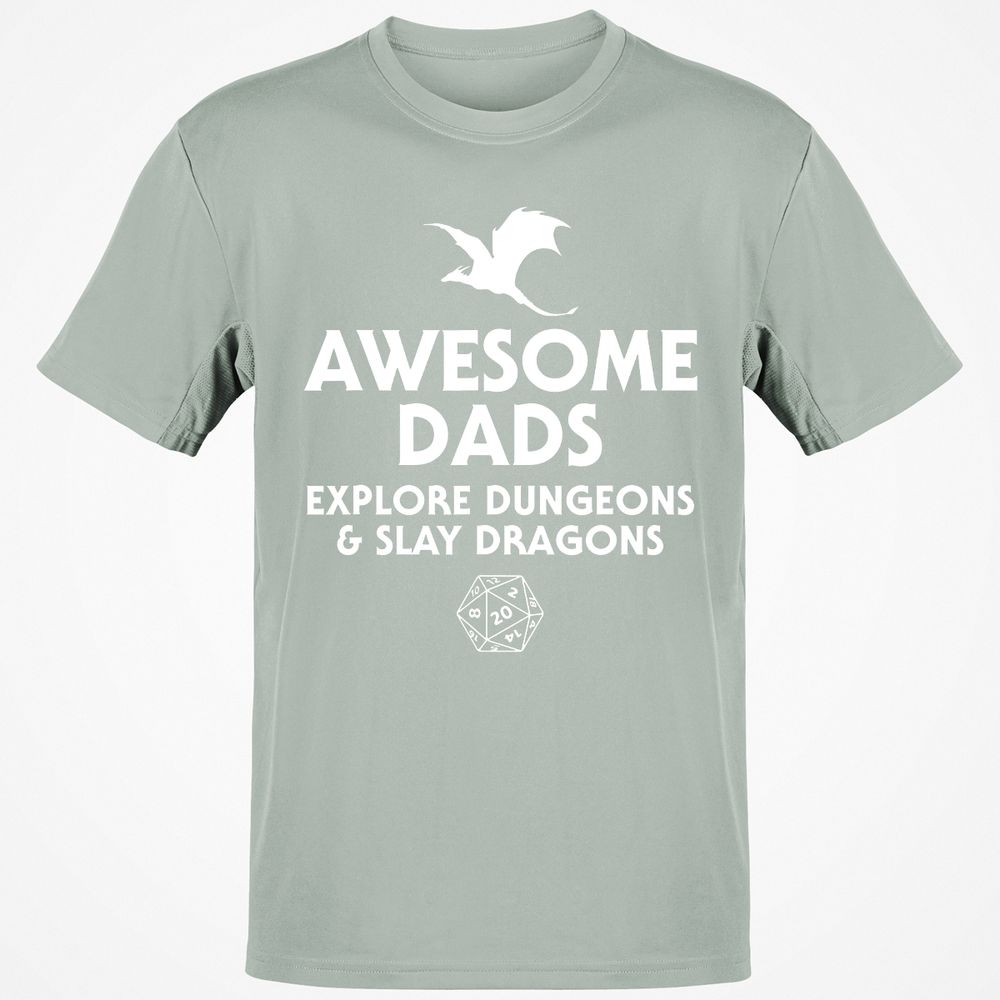 Awesome Dads Slay Dragons T-Shirt - Ash - 2