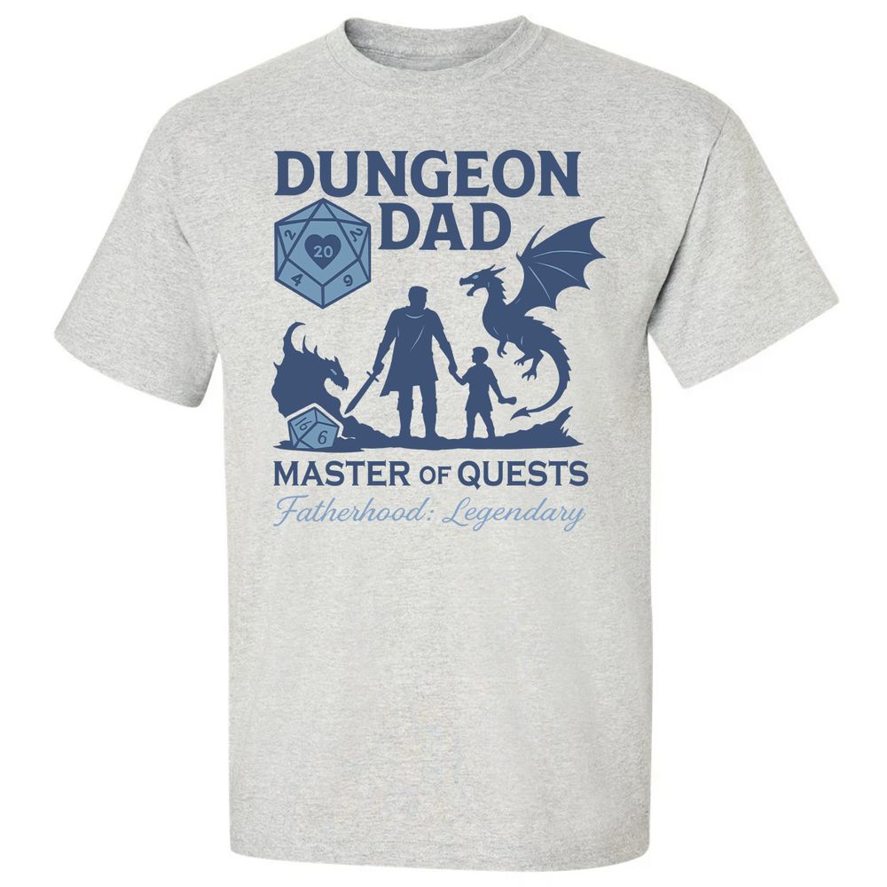 Dungeon Dad Master Of Quests Classic Unisex T-Shirt - Ash - 2