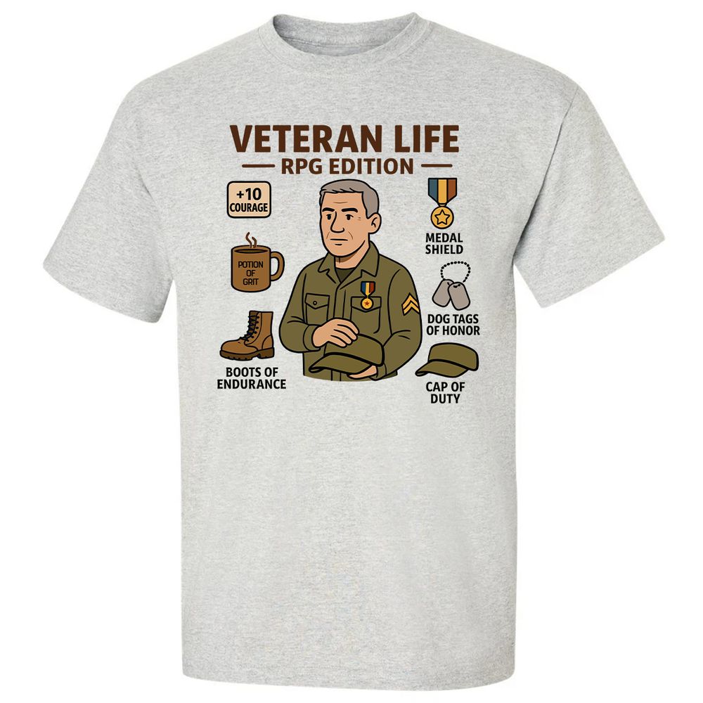 Veteran Life RPG Edition Classic Unisex T-Shirt - Ash - 2