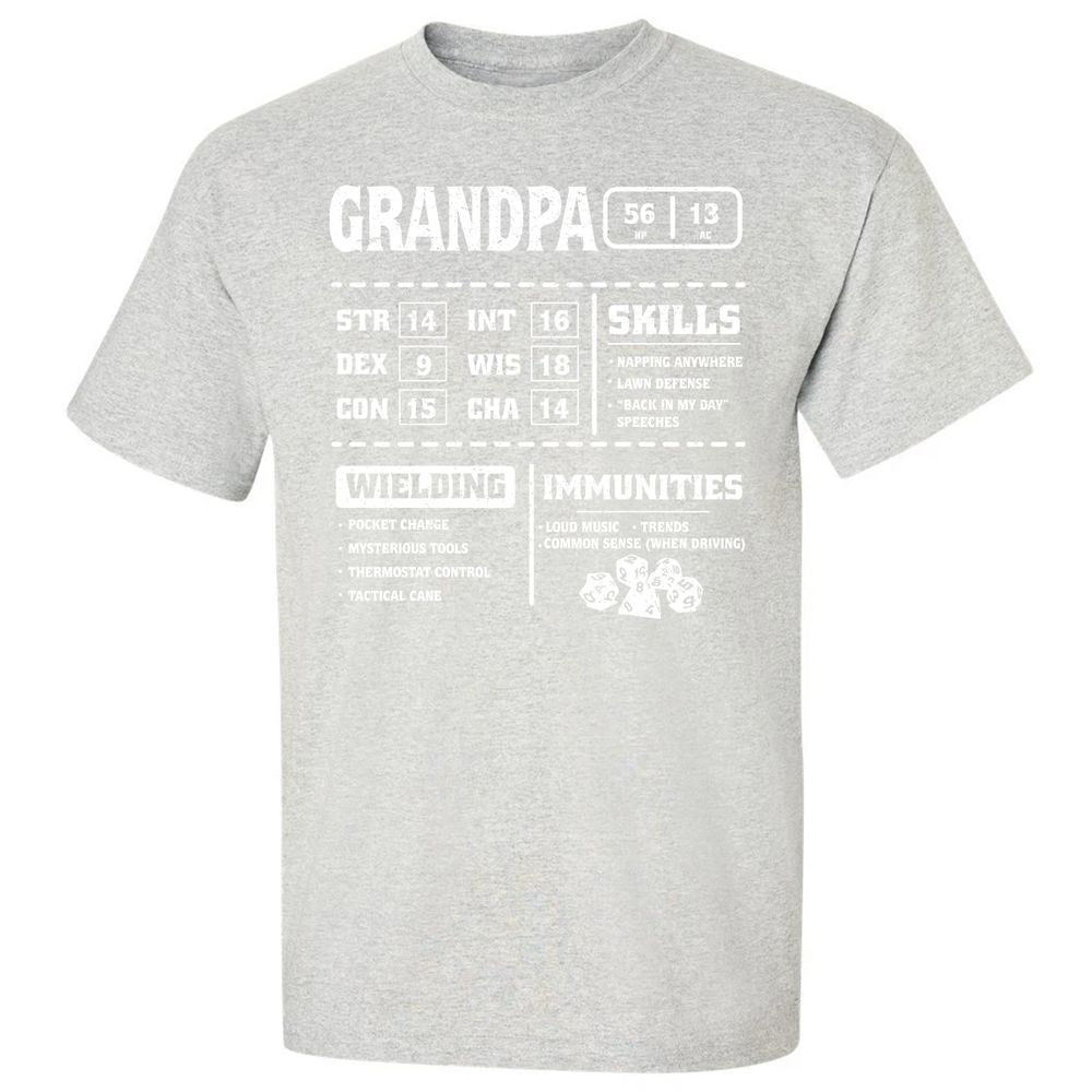 Grandpa Stats 2 Classic Unisex T-Shirt - Ash - 2
