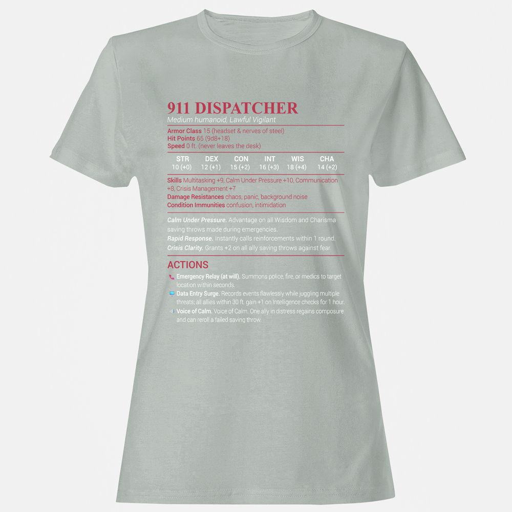 911 Dispatcher Women's T-Shirt - Ash - 2