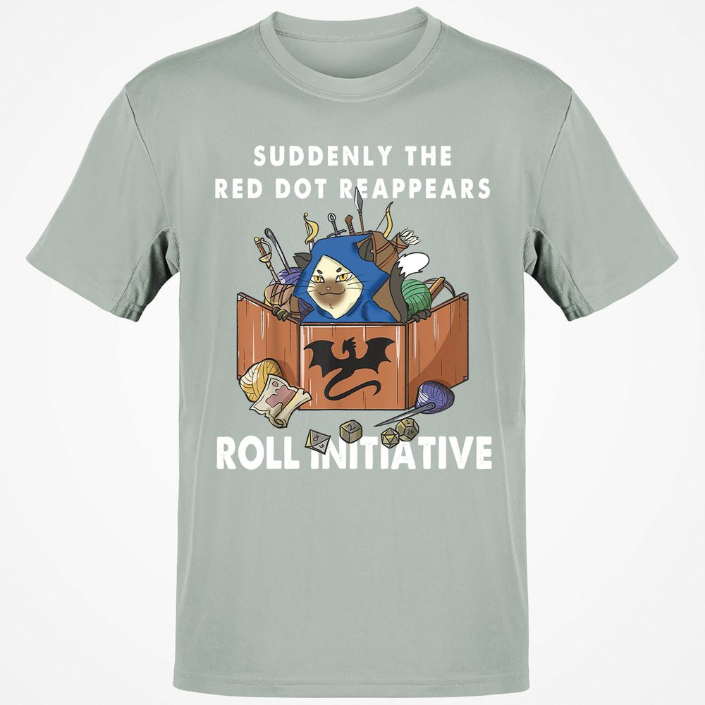 Suddenly The Red Dot Reappears Roll Initiative T-Shirt - Ash - 2