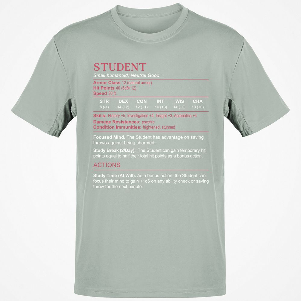 Student Stats Classic Unisex T-Shirt - Ash - 2